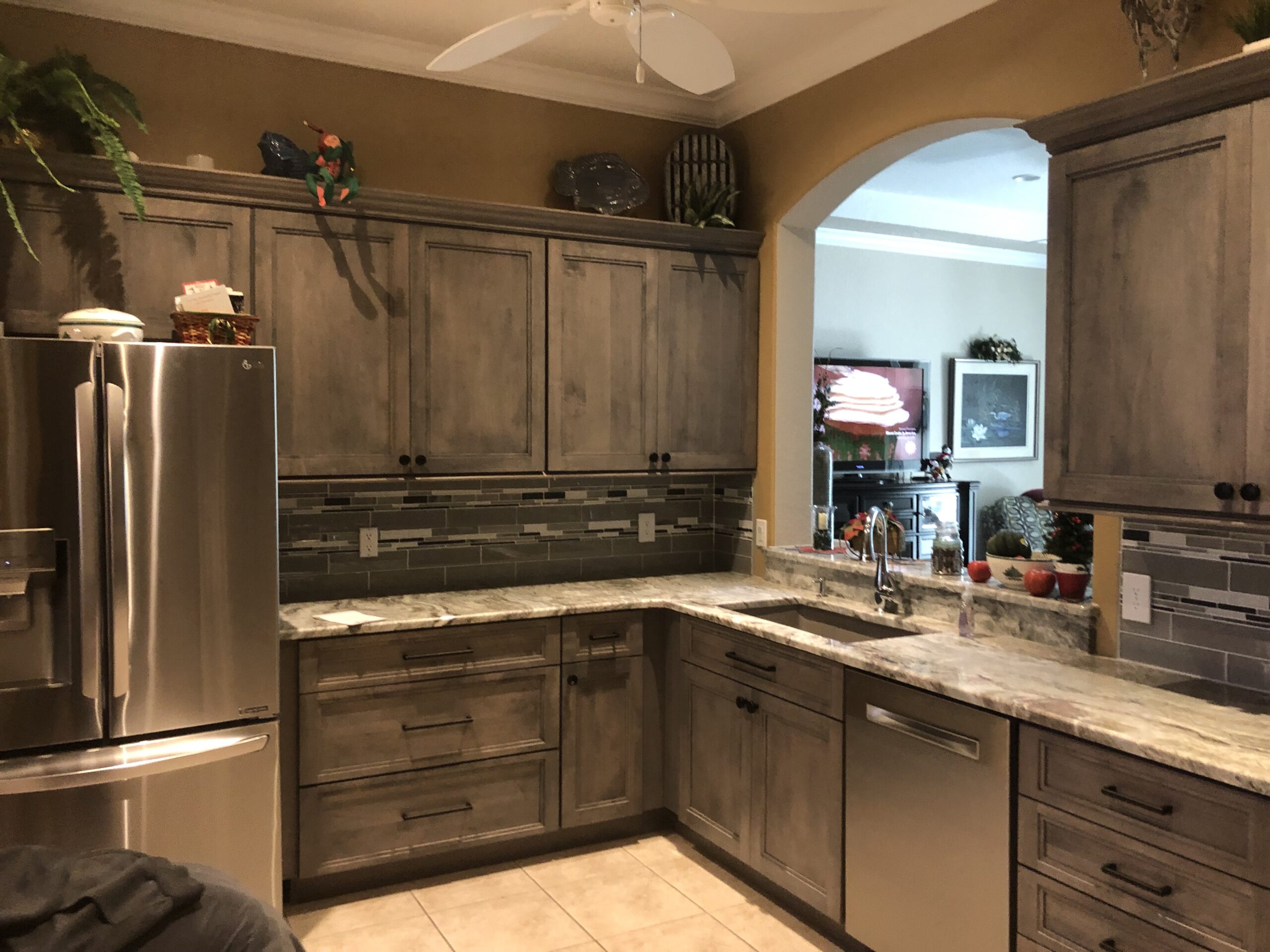 Modern, Stylish, and High Quality Stained Cherry Kitchen Cabinet Refacing in Keystone